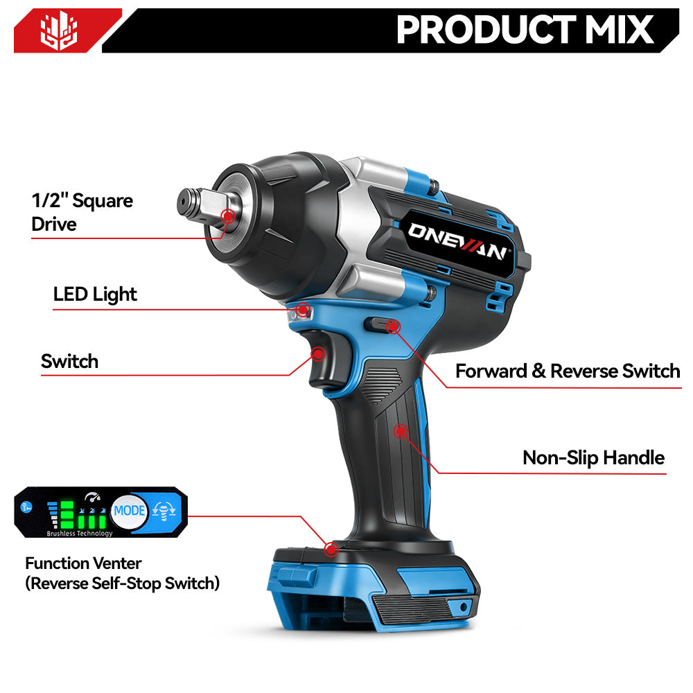 ONEVAN Cordless Tool Set kit 2pz avvitatore smerigliatrice 3Ah