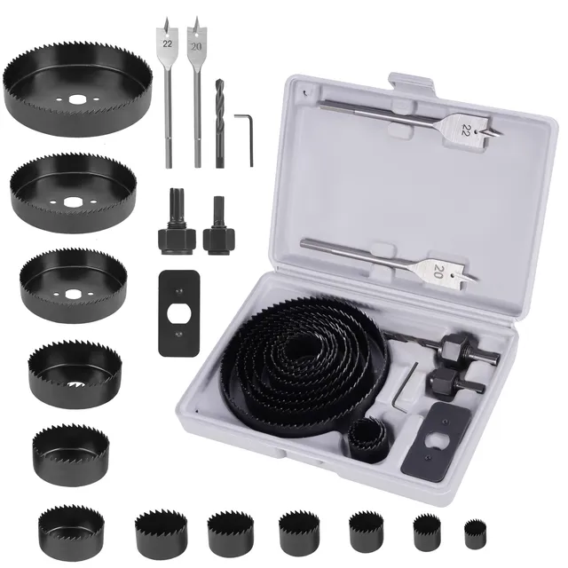 ONEVAN Tool Accessories Kit 19pz Seghe a Tazza + Bussole