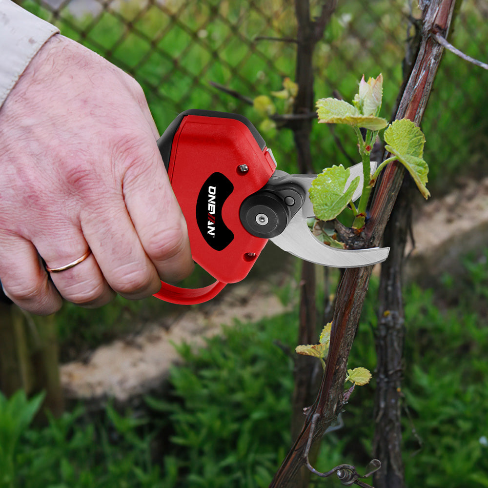 ONEVAN Garden Tools Potatore 30mm Forbici Potatura 2 Batterie