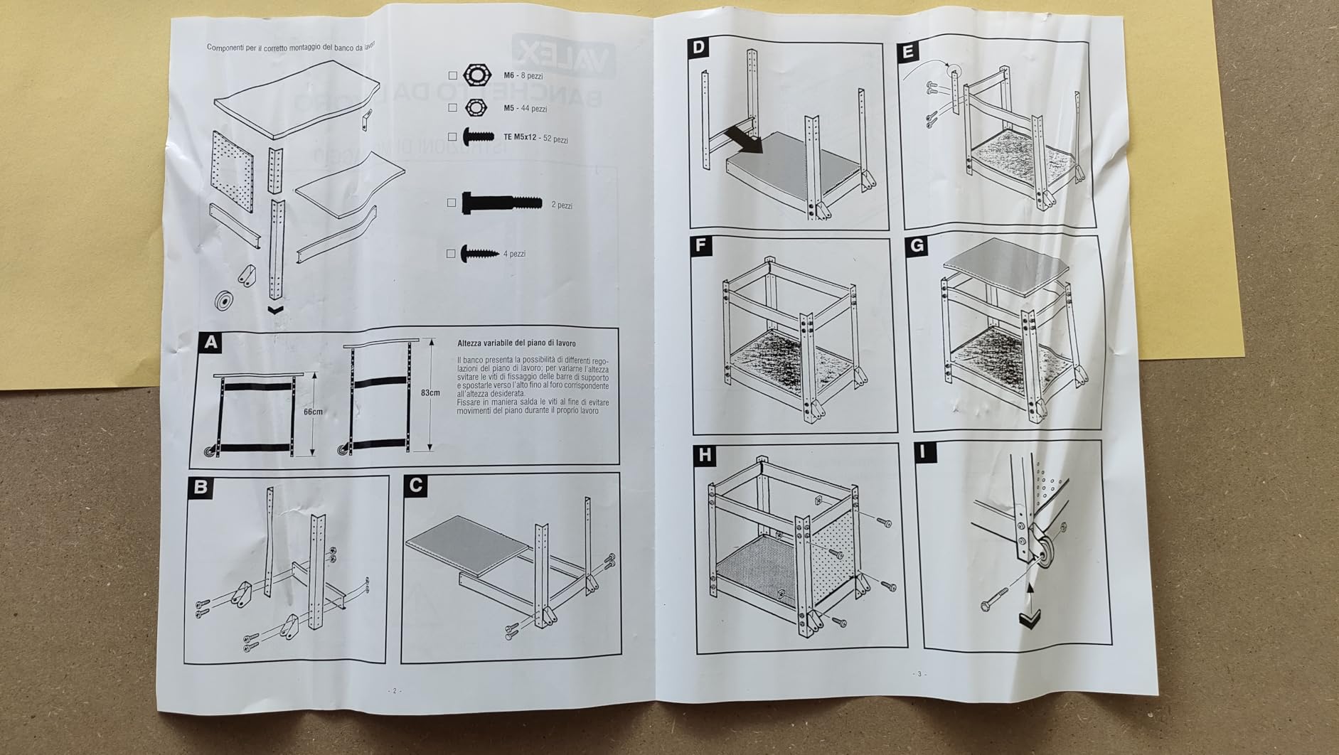 Valex Banco da Lavoro Attrezzi Acciaio MDF 69x51cm