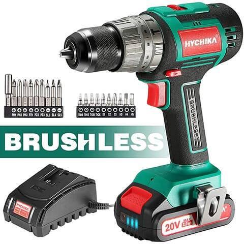 HYCHIKA Trapano Battente Brushless 20V 2.0Ah 60Nm