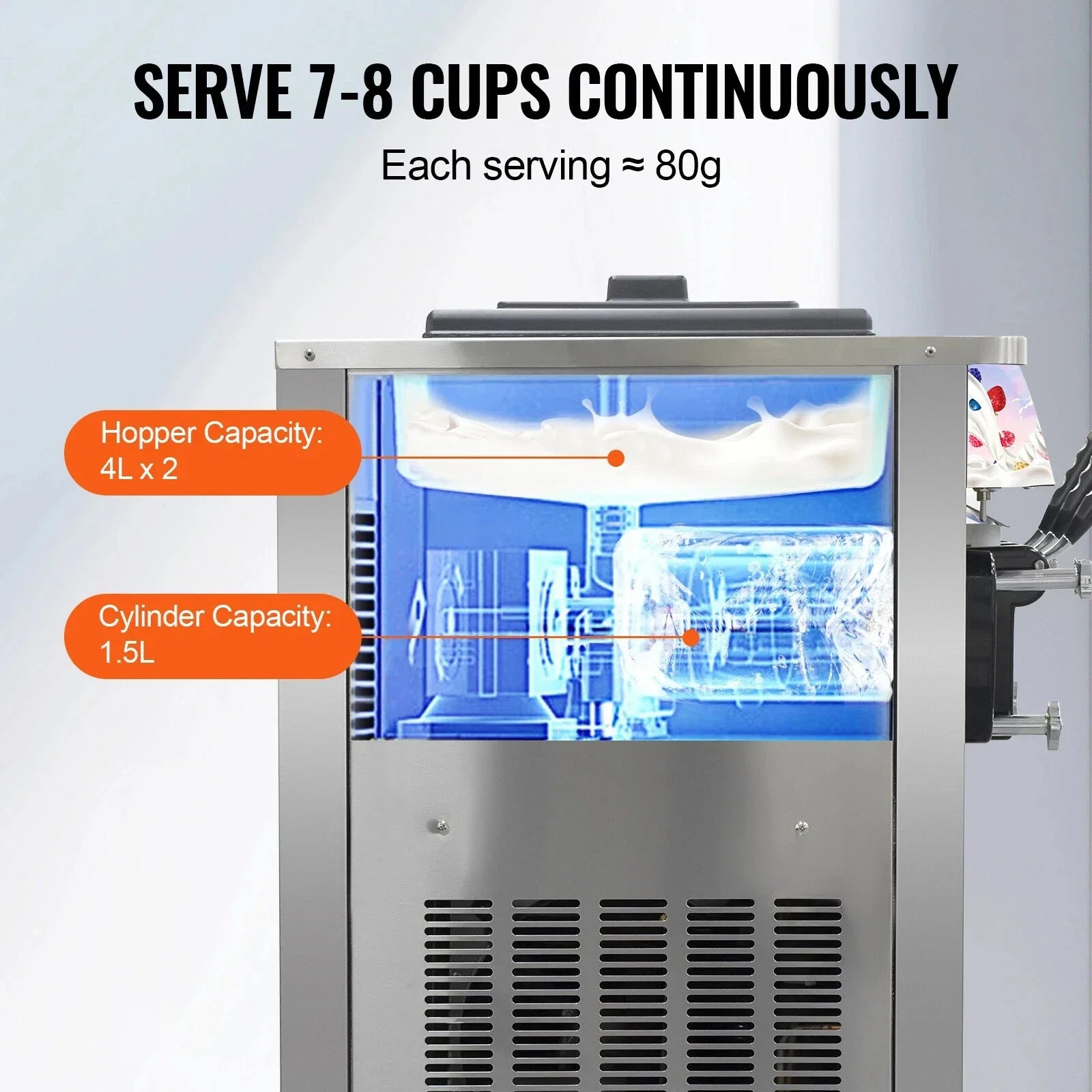 Sihao Ice Cream Maker Gelatiera Soft 3 Gusti S20AB