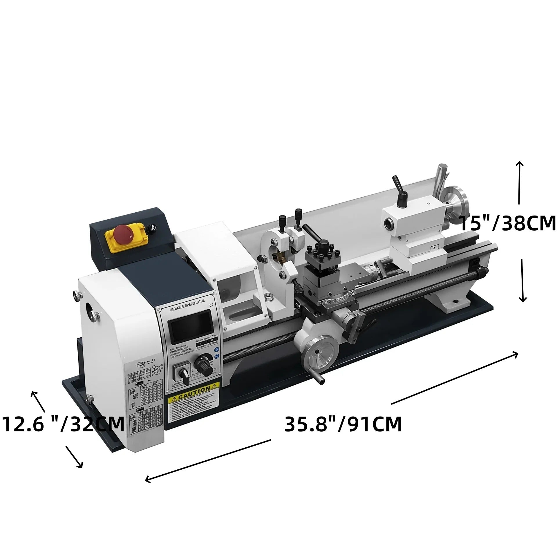 Sihao Lathe 220x500 mm Tornio Metalli 1200W 0-3000 RPM