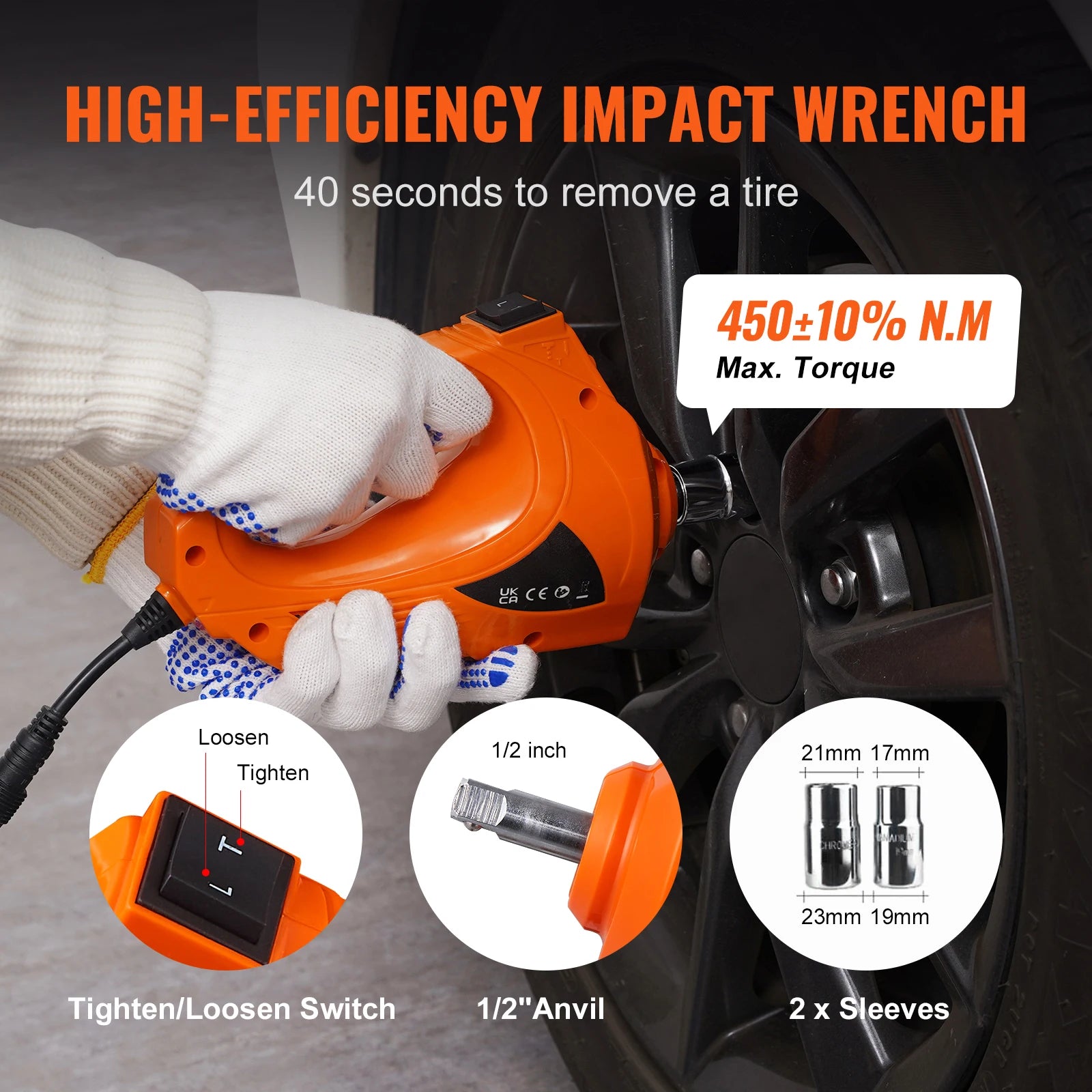 Sihao Kit Cric Auto Elettrico 5T con Chiave e Pompa