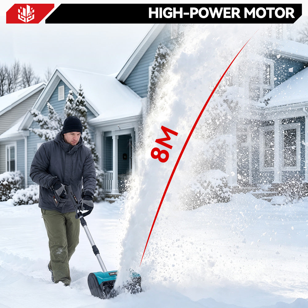 ONEVAN Garden Tools Pala Neve 12" 500W con 2 Batterie