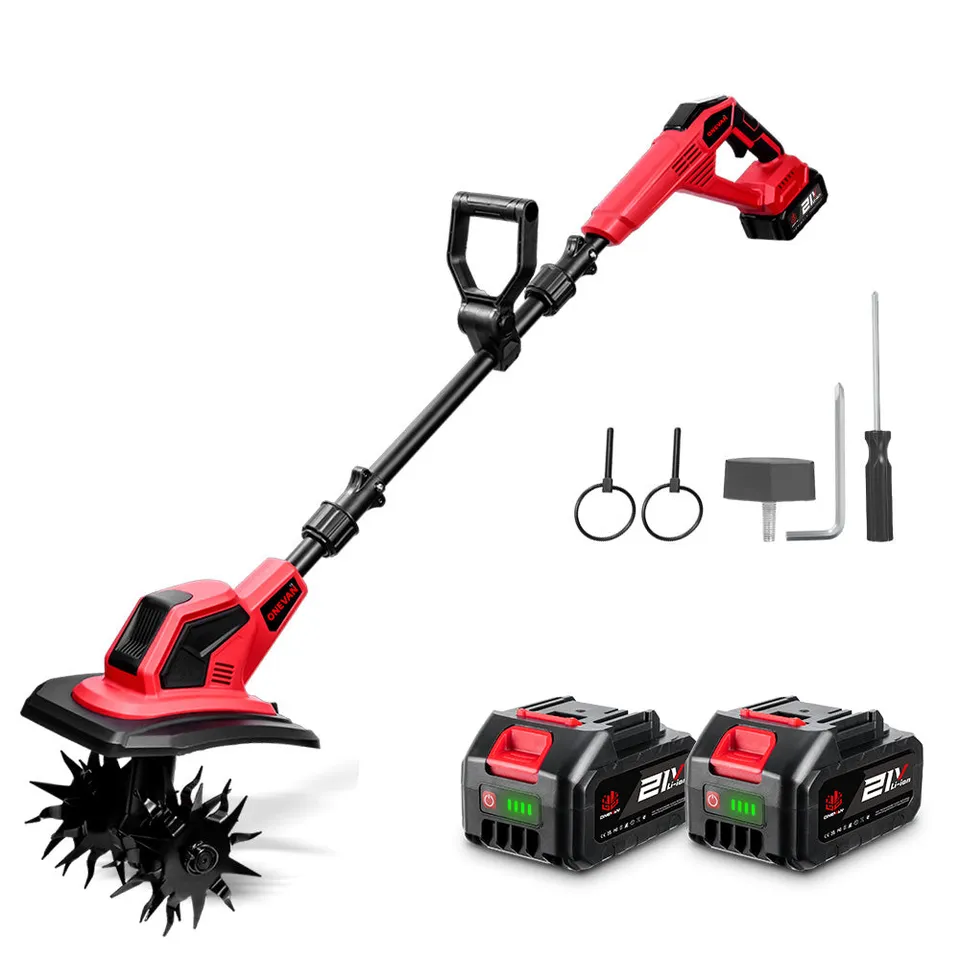 ONEVAN Garden Tools Motozappa a Batteria 21V 17cm 2 Batterie