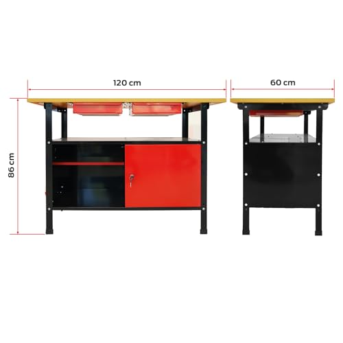 Valex Banco da Lavoro 2 Cassetti e Anta 120 cm 100 kg