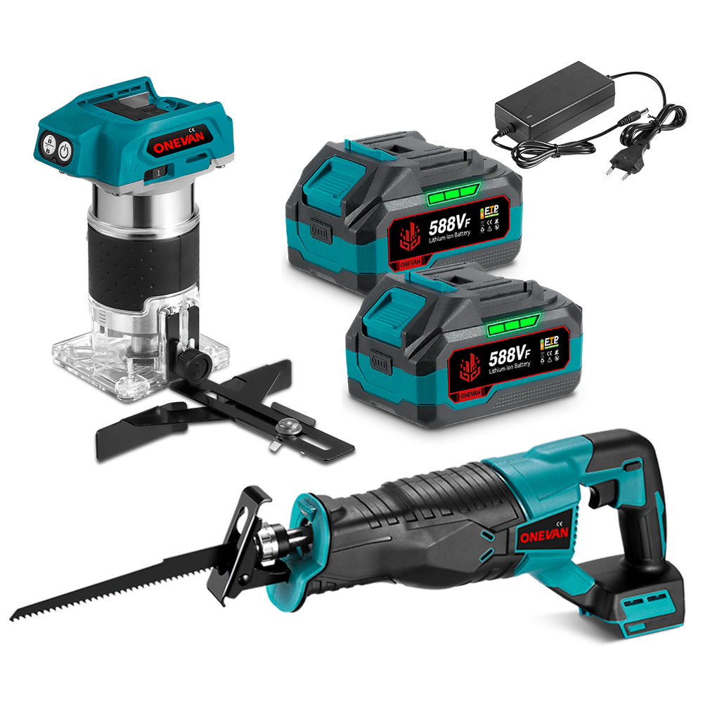 ONEVAN Cordless Tool Set sega 32mm + fresatrice 3.0Ah EU