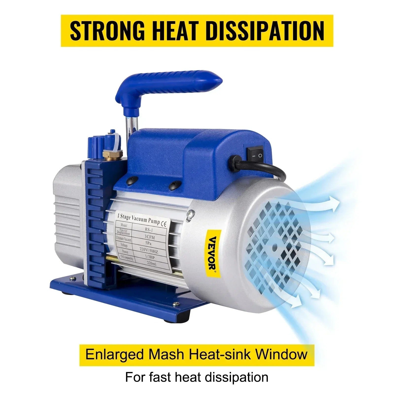 Sihao Pompa vuoto 3CFM 1/4HP doppio manometro HVAC