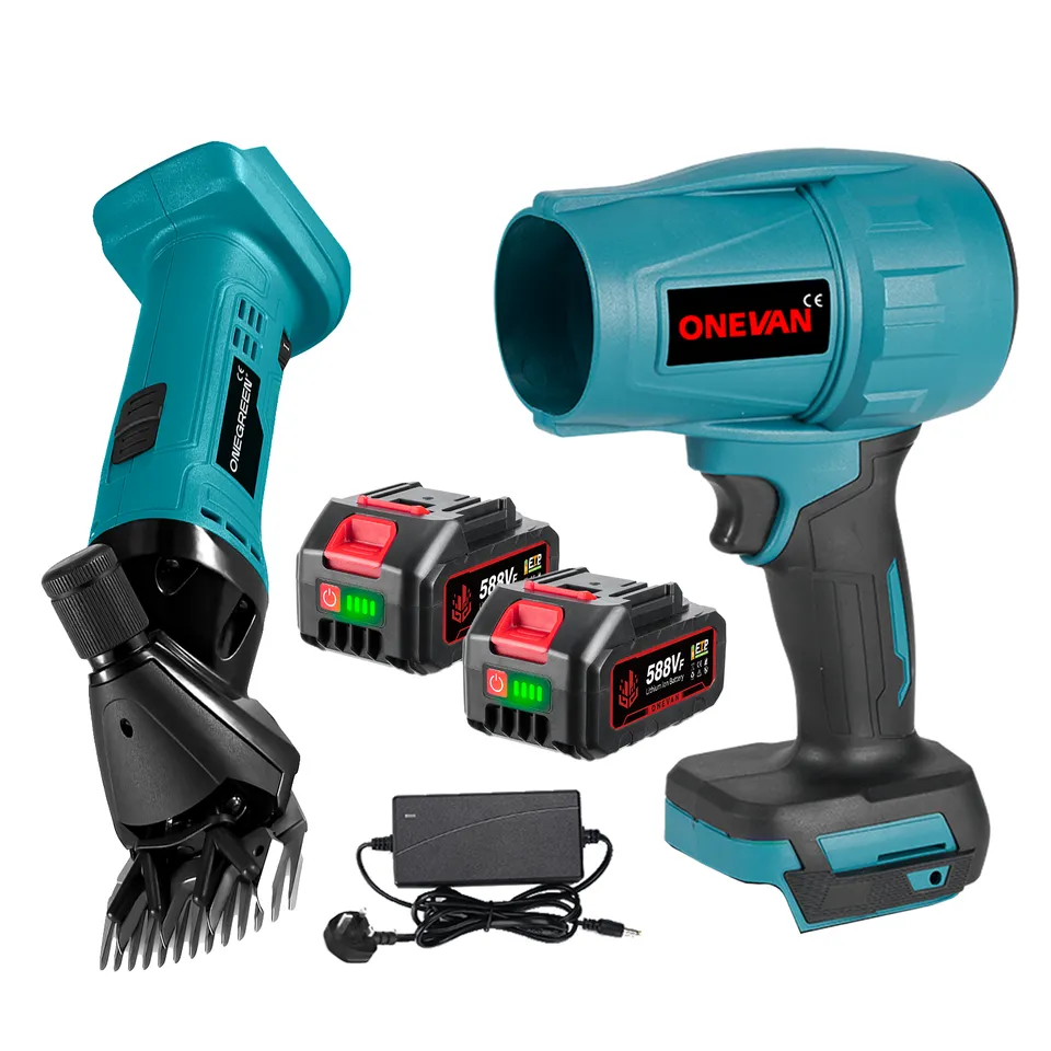 ONEVAN Cordless Tool Set Tosatrice Pecore + Soffiatore Brushless 3.0Ah EU