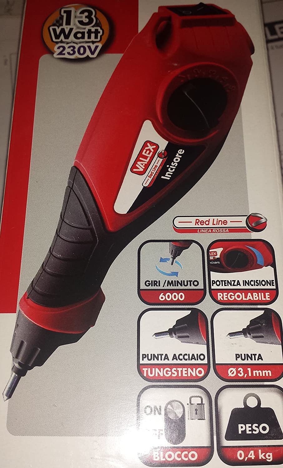 Valex 1980323 Incisore elettrico 13W con 2 maschere
