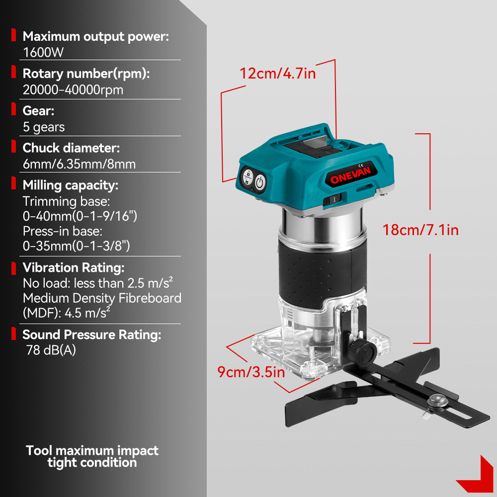 ONEVAN Cordless Tool Set sega 32mm + fresatrice 3.0Ah EU