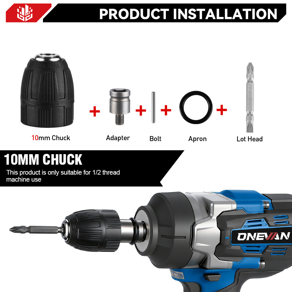 ONEVAN Automotive Tools Chiave Impulsi 1/2" 2800N·m Rossa