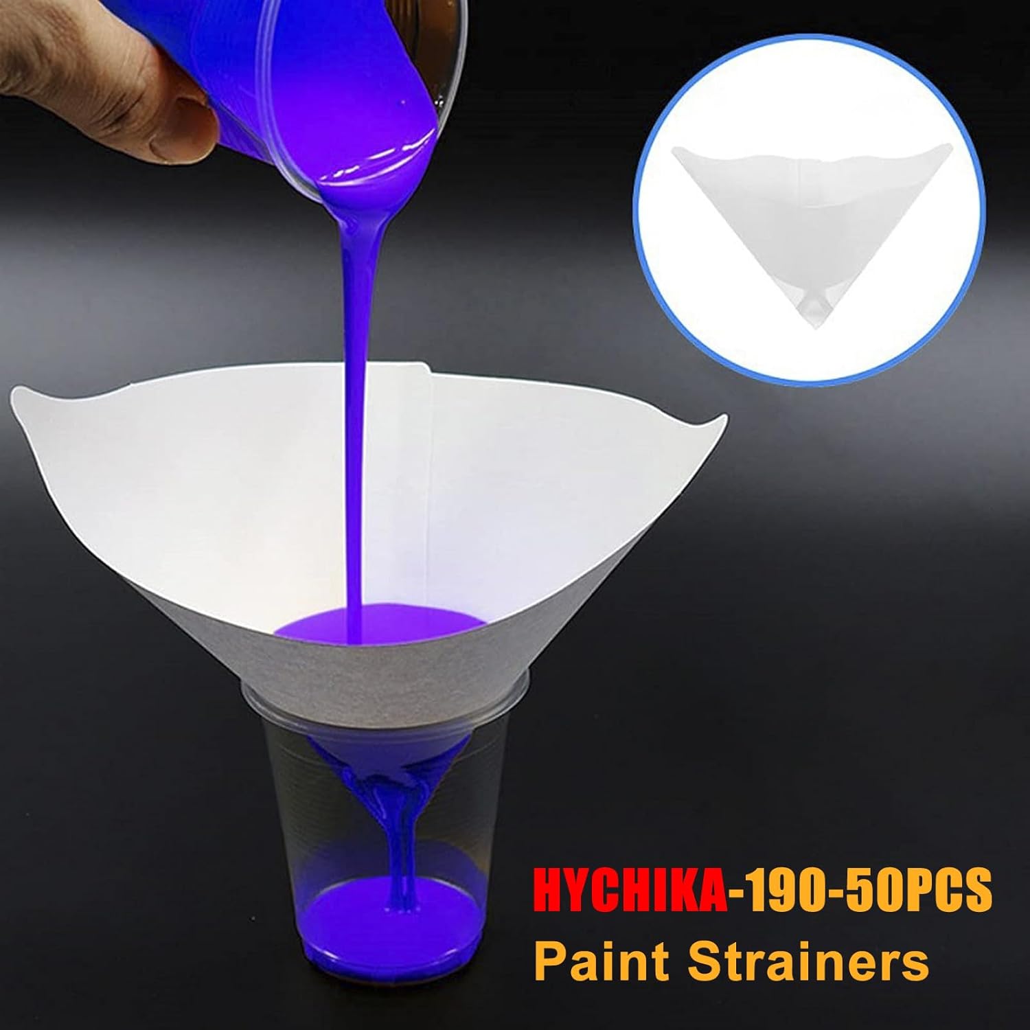 HYCHIKA E0157US Filtri Vernice a Cono 190 Micron 50 Pezzi
