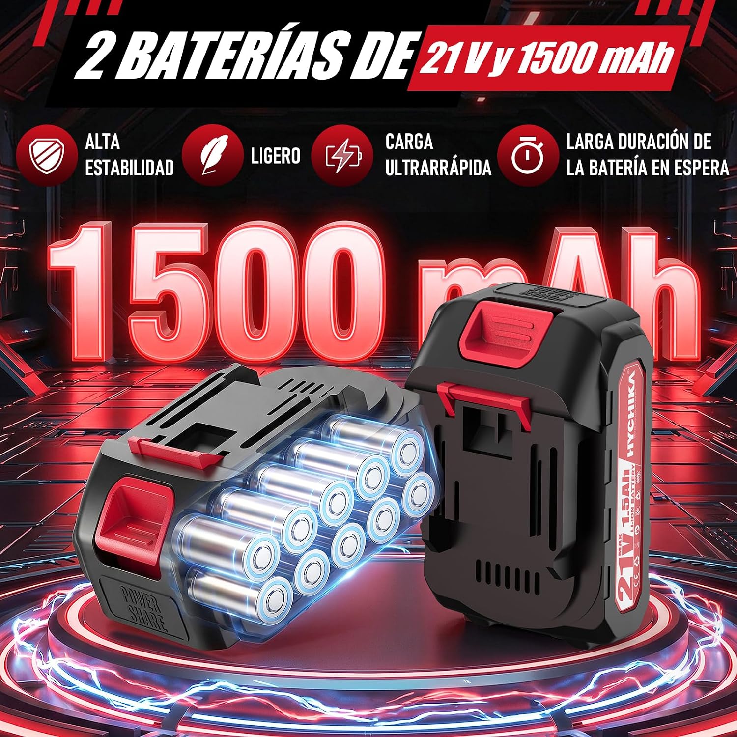 HYCHIKA Forbici Potatura 21V 30 mm SK5 2 Batterie