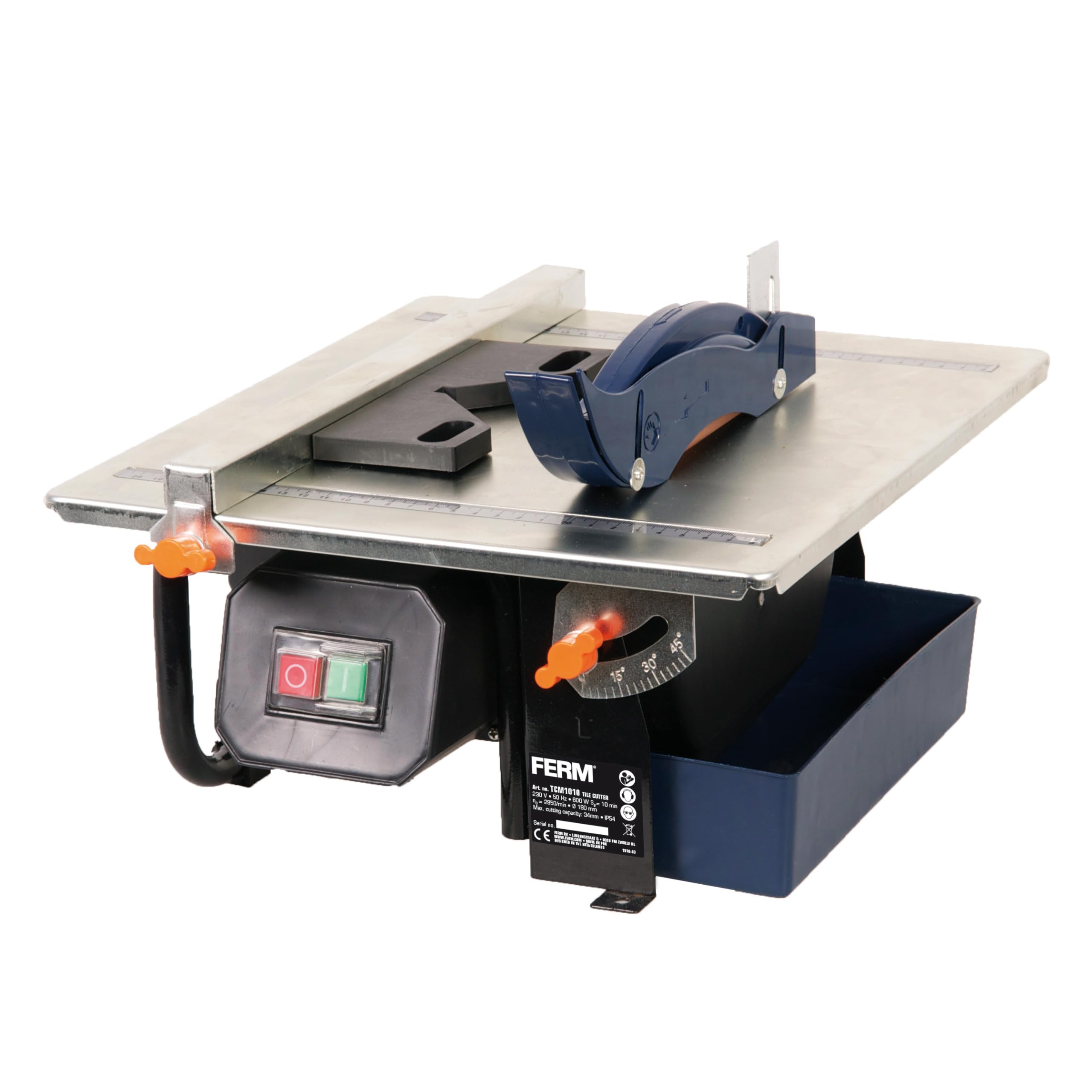 FERM TCM1010 Tagliapiastrelle 600W 180mm ad Acqua
