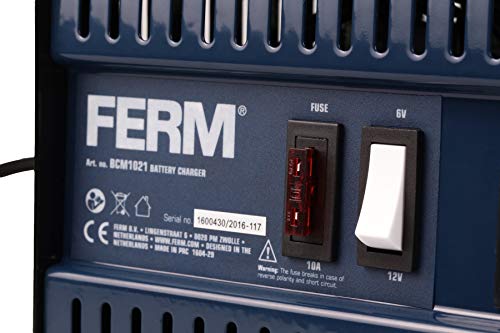 FERM BCM1021 Caricabatterie Auto Moto 6-12V 5A 75Ah