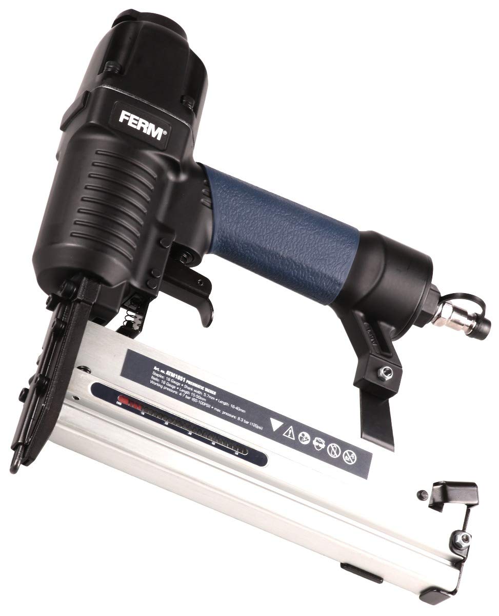 FERM ATM1051 graffatrice pneumatica chiodi+graffe soft grip
