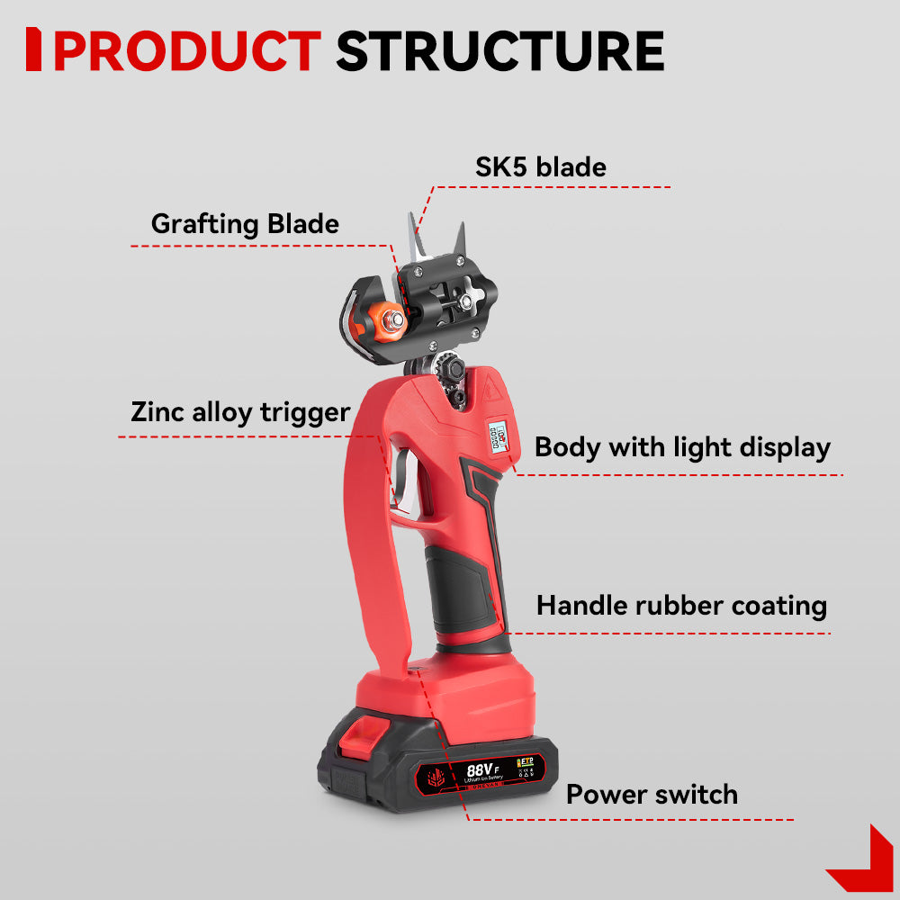ONEVAN Garden Tools Cesoie Innesto Potatura 2in1 Brushless 21V