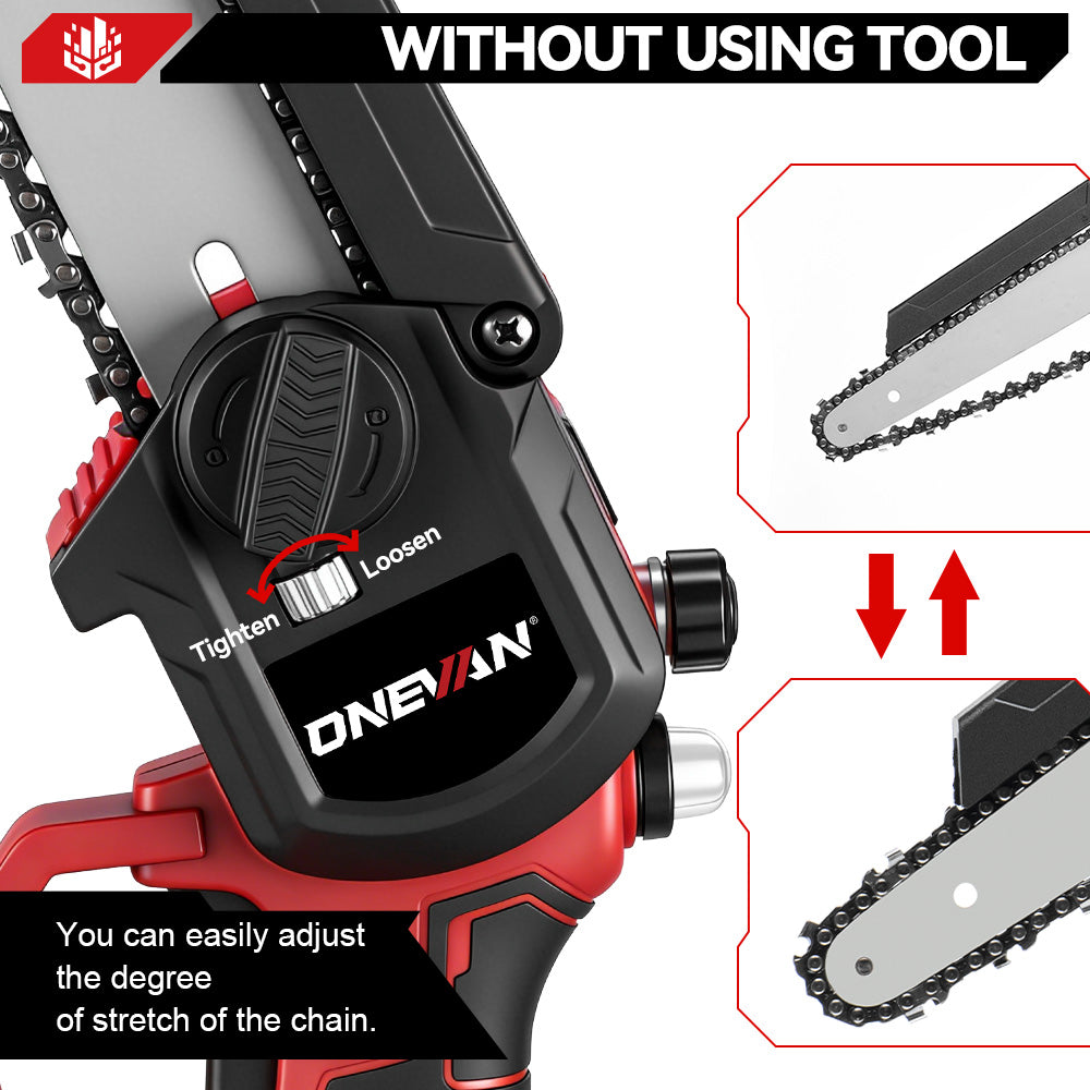 ONEVAN Garden Tools Motosega 8" 450W con 2 Batterie