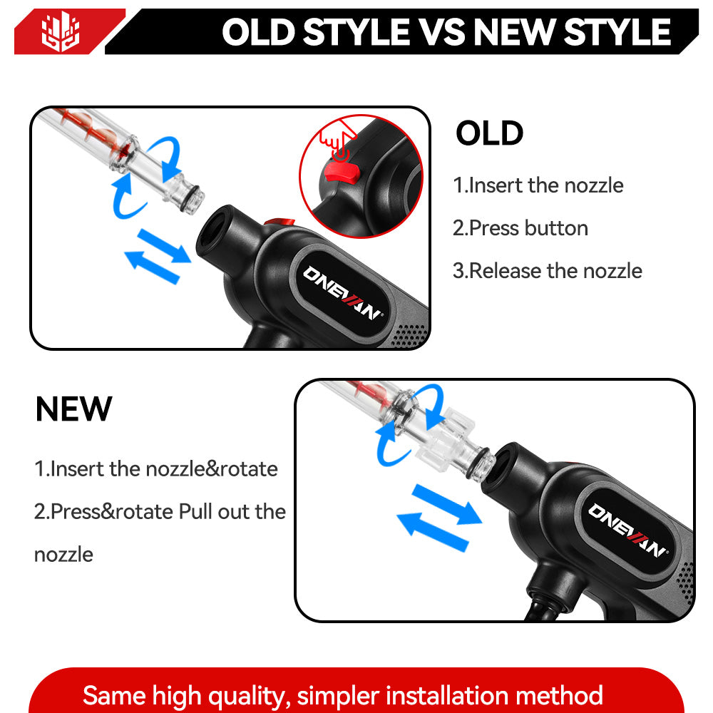 ONEVAN 16Bar Idropulitrice a Batteria 18V 2 Batterie 300W