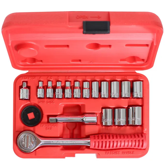 Valex Chiavi a Bussola 18 Pezzi CRV 1/4 3/8