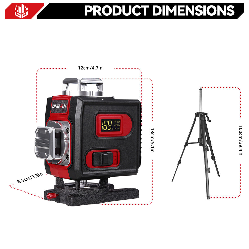 ONEVAN LK-822 Pro Livella Laser 16 Linee 4D Treppiede