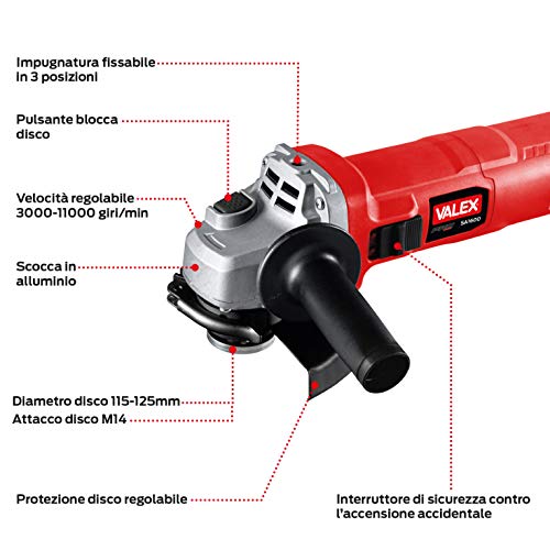 Valex SA1600 smerigliatrice angolare 1600W dischi 115/125 mm