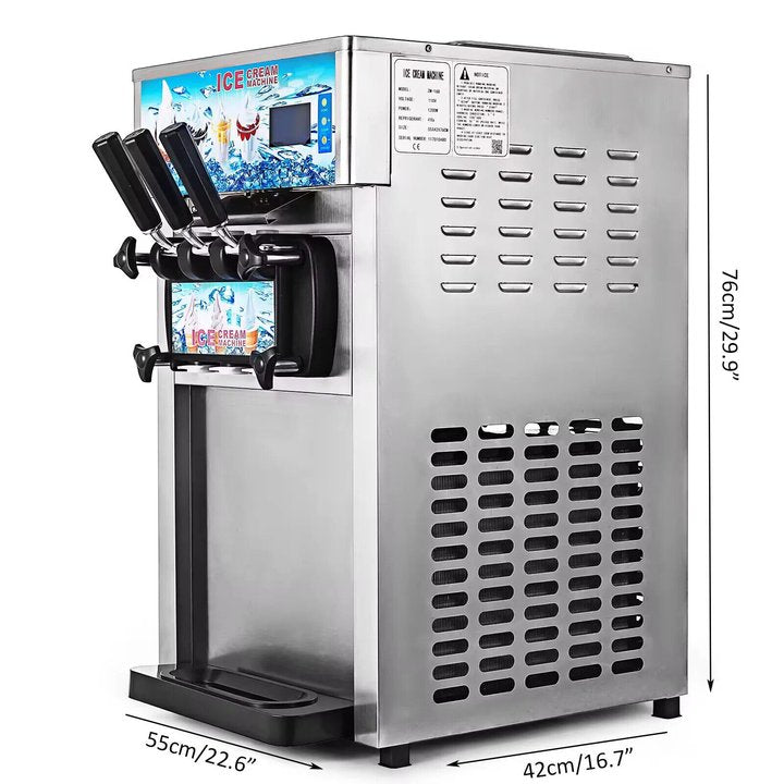 Sihao Ice Cream Maker gelatiera soft 3 gusti 18L/h LCD