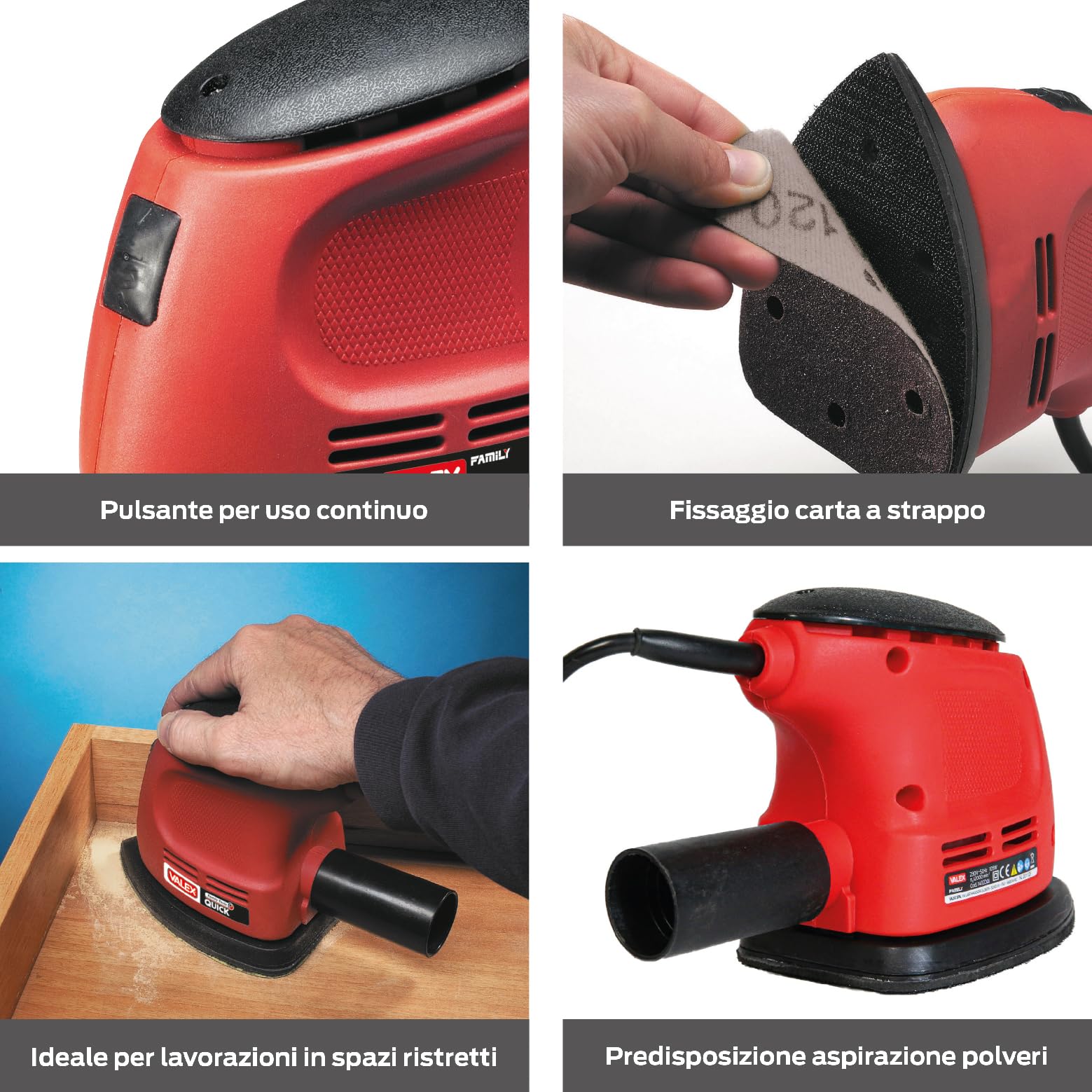 Valex Quick 20 Levigatrice Palmare 105W Spazi Ristretti