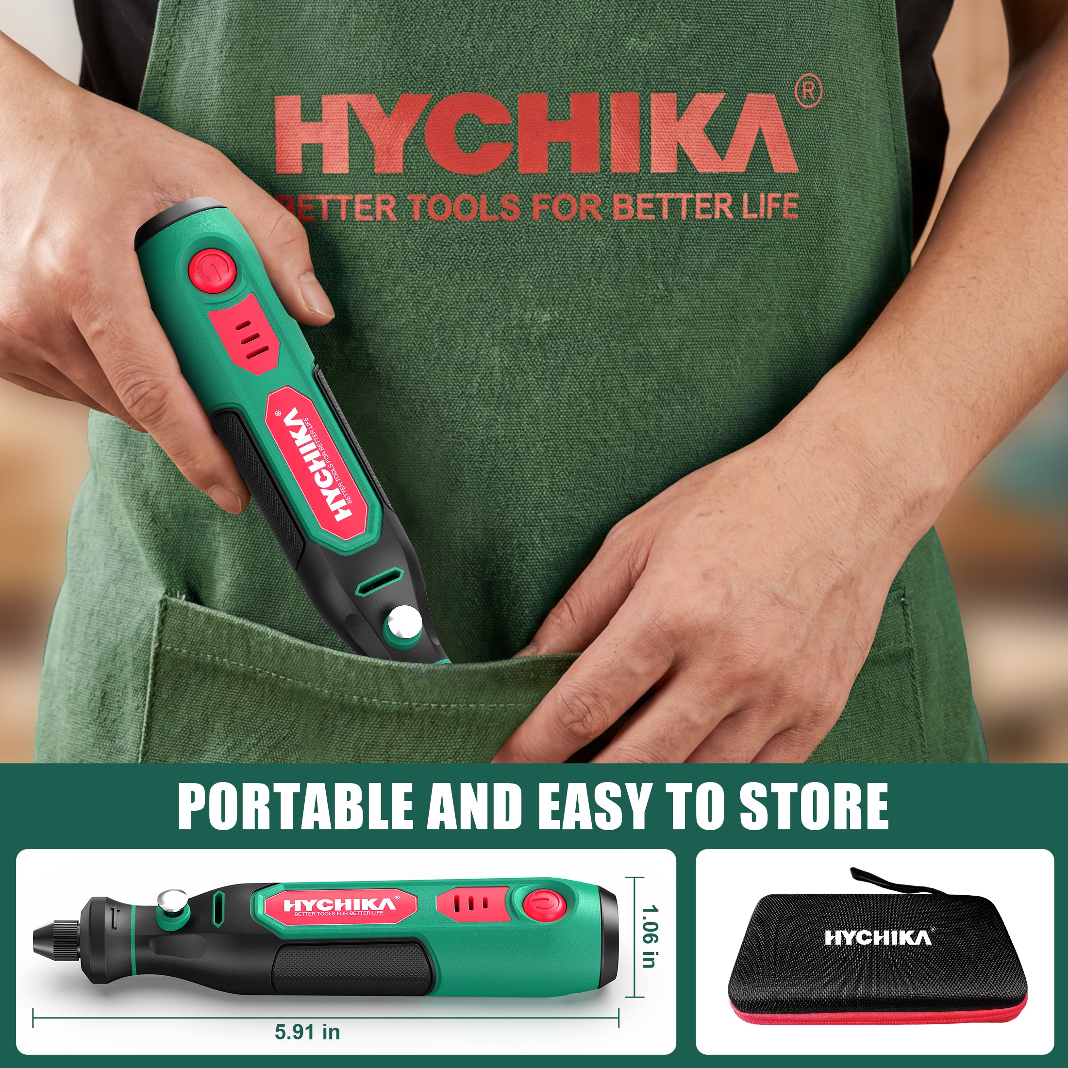 HYCHIKA Mini utensile rotativo 3.6V USB-C kit 89 pezzi