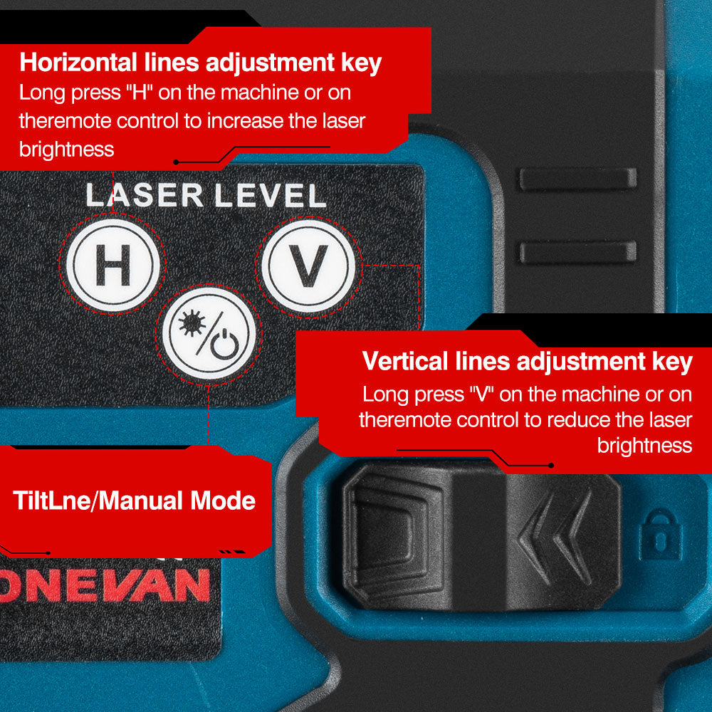 ONEVAN Home Improvement livello laser verde 16 linee EU