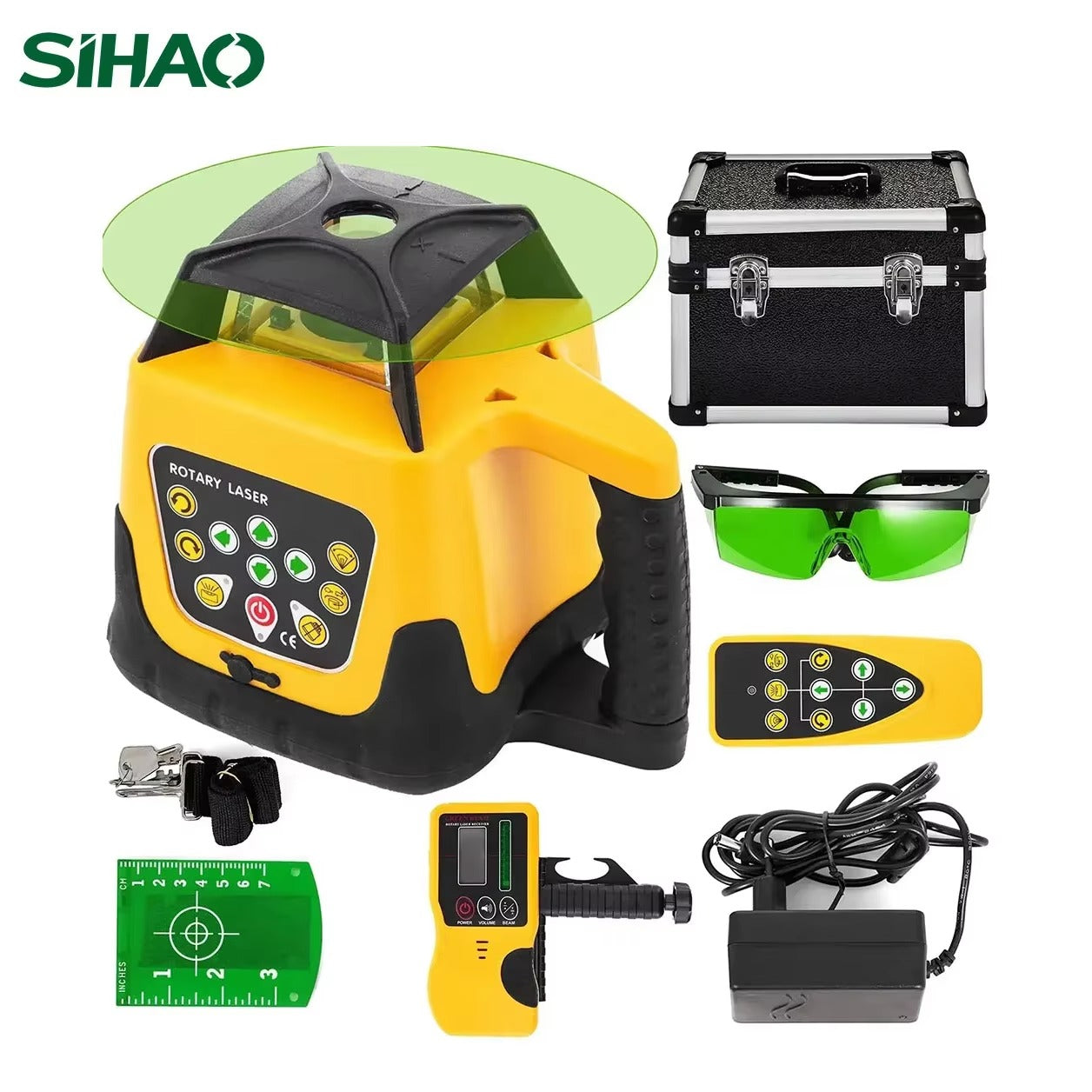 Sihao Surveying livello laser rotante raggio rosso 360° con ricevitore