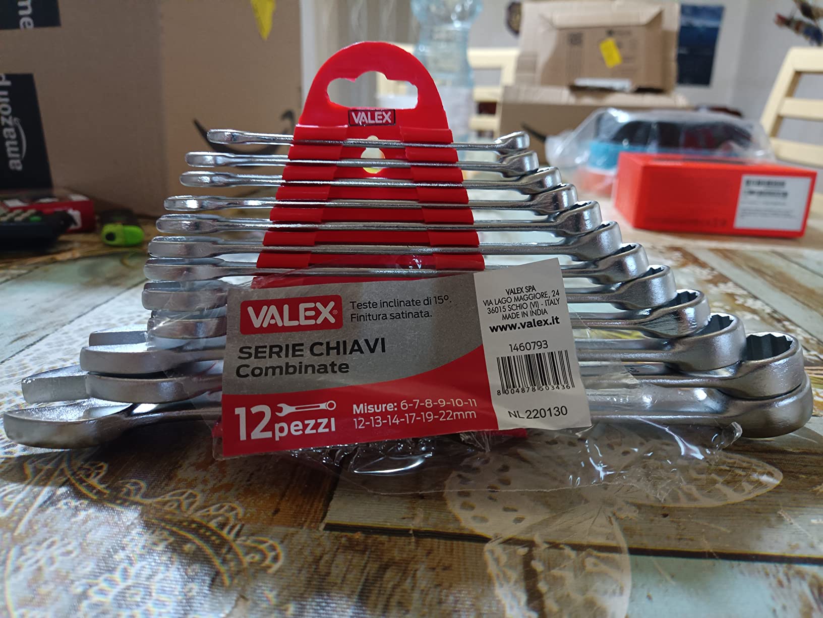 Valex Set 12 Chiavi Combinate 6-22 mm Acciaio Satinato
