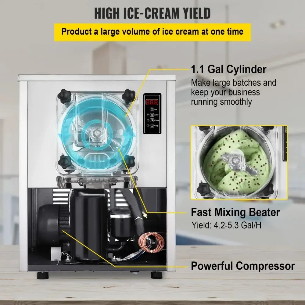 Sihao Ice Cream Maker macchina gelato 16-20L/H 4,2L inox