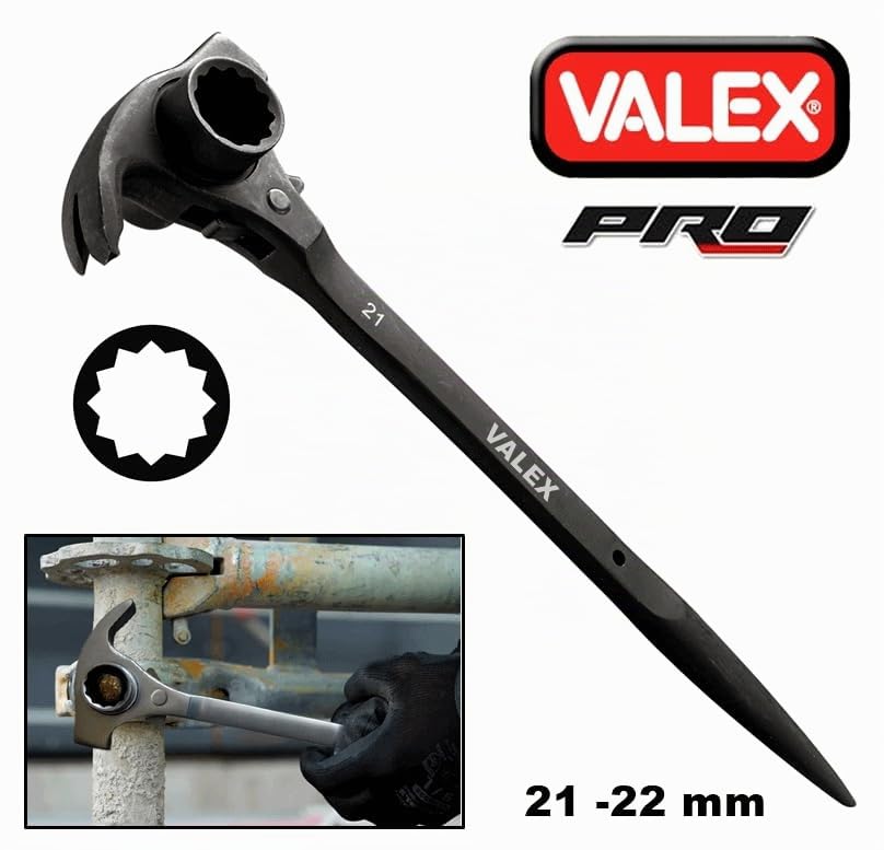 Valex chiave a cricchetto 21-22 mm ponteggio acciaio