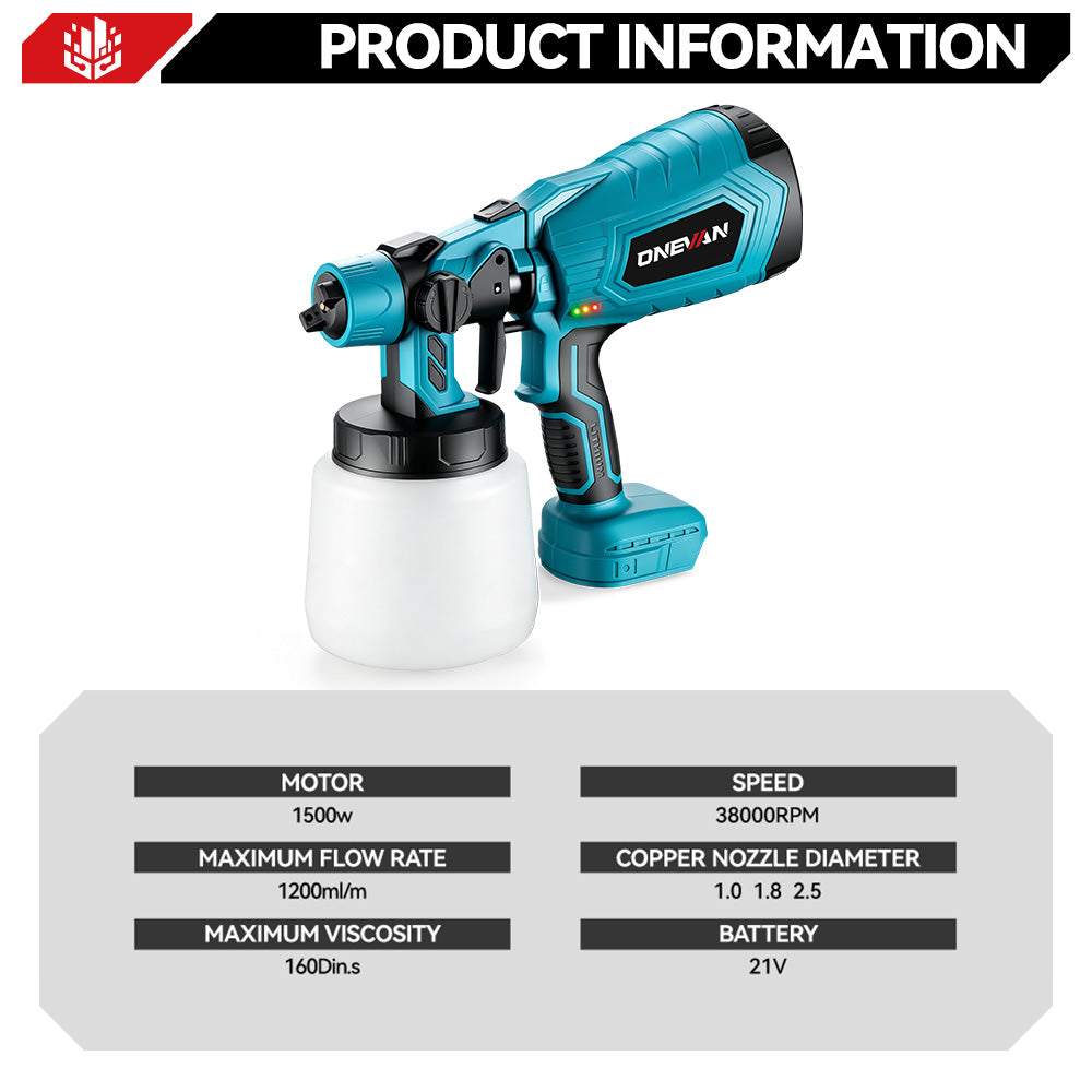 ONEVAN Cordless Tool Set pistola vernice + F30G 3.0Ah EU