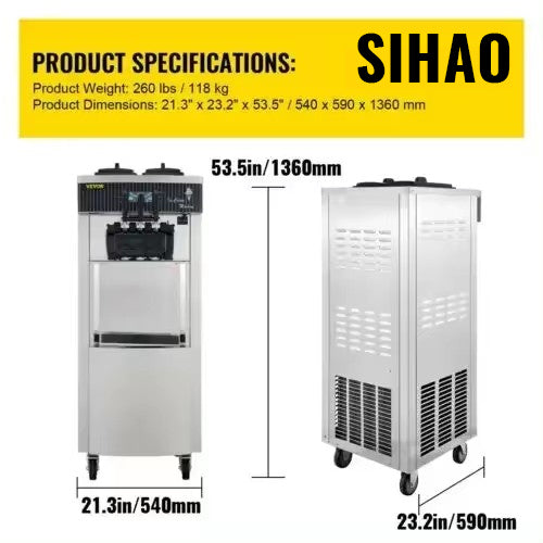 Sihao 8228H macchina gelato soft 20-28L/h 2200W EU