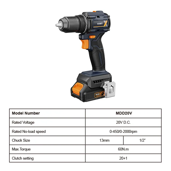 MAXXT MDD20V trapano avvitatore 20V 13mm 60Nm