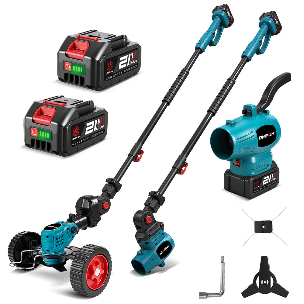 ONEVAN Garden Tools kit tagliaerba 3in1 14cm 2 batterie EU