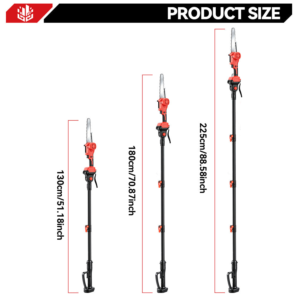 ONEVAN Garden Tools motosega telescopica 8" 1,3-2,25m 2 batterie
