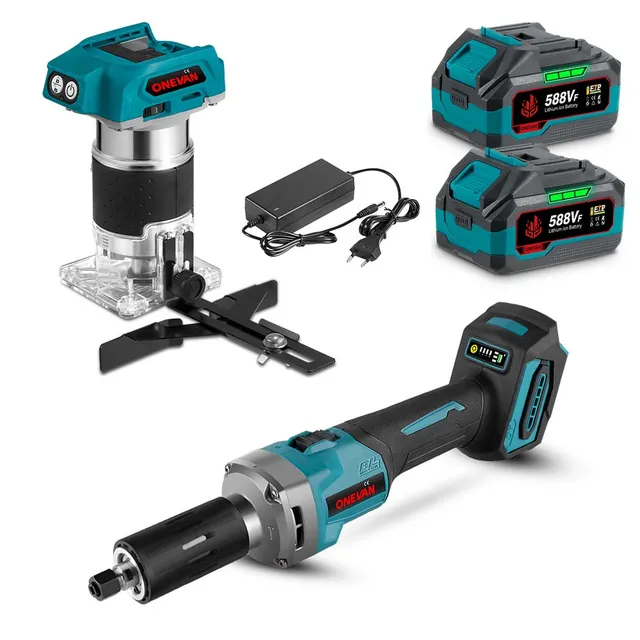 ONEVAN Combo Kit Smerigliatrice 6mm+Fresatrice 3.0Ah EU