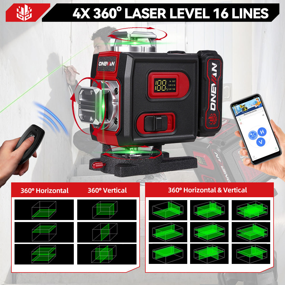 ONEVAN Home Improvement Livella Laser LK-822 16 Linee 4D EU