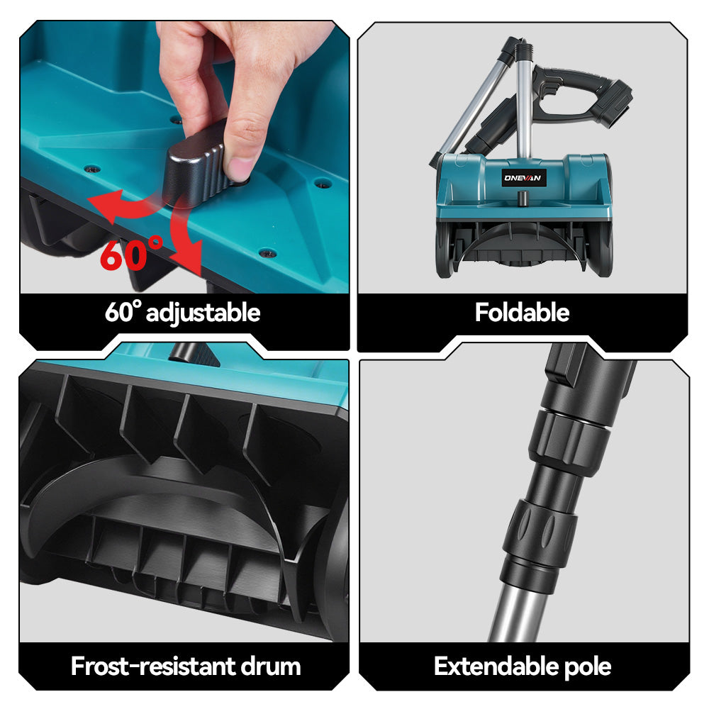 ONEVAN Garden Tools Pala Neve 12" 500W con 2 Batterie