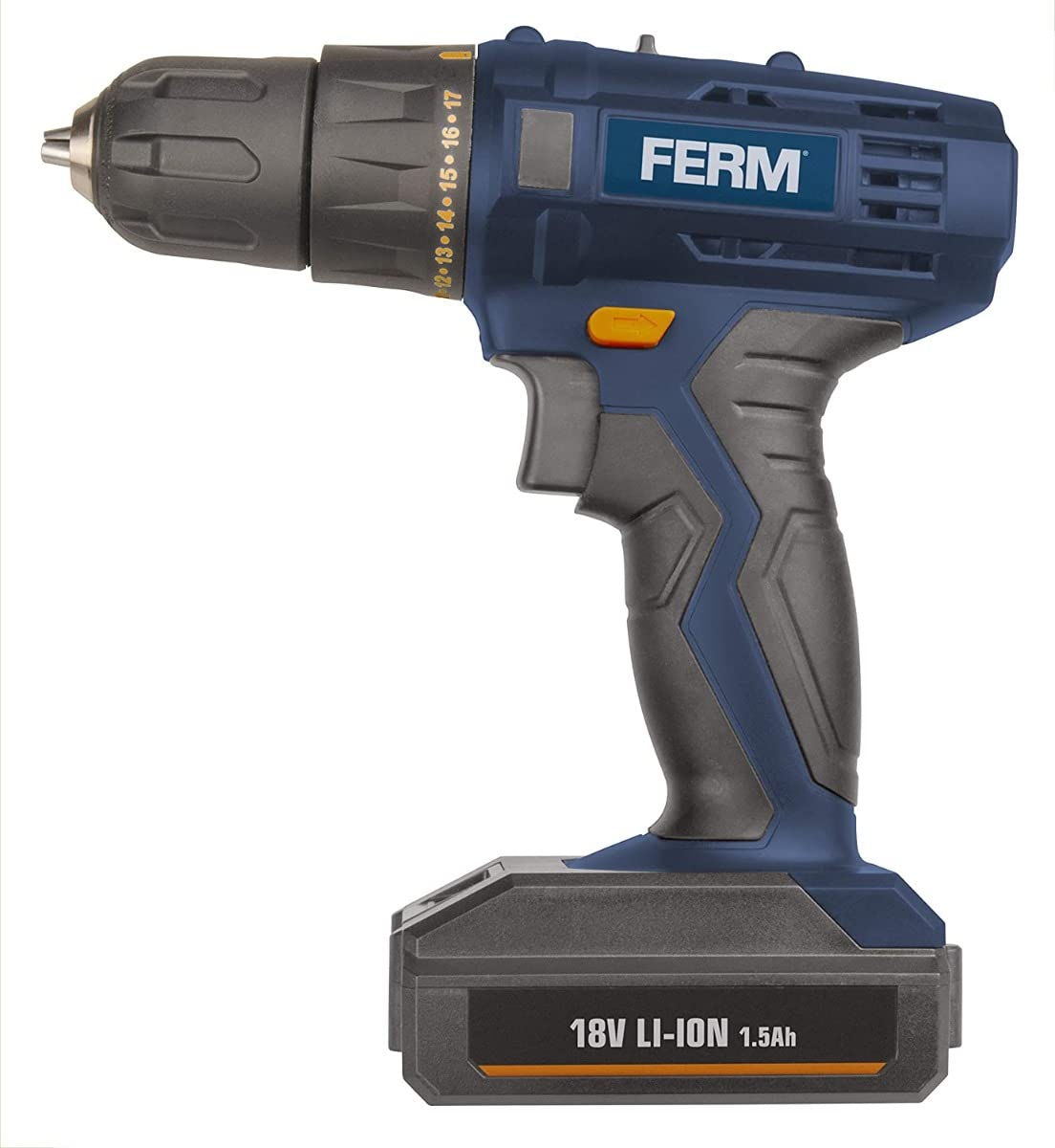 FERM Trapano Avvitatore 18V 1,5Ah CDM1120 con 2 Batterie