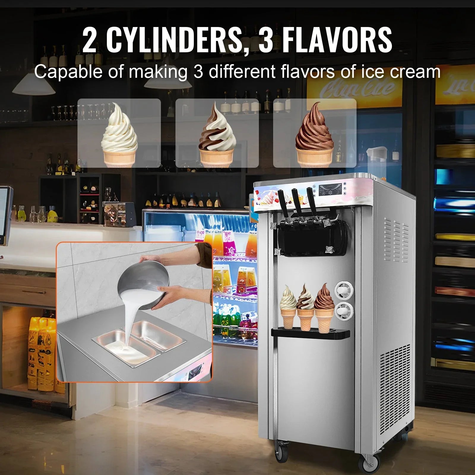 Sihao Ice Cream Maker Gelatiera Soft S20B 1400W 20L/h