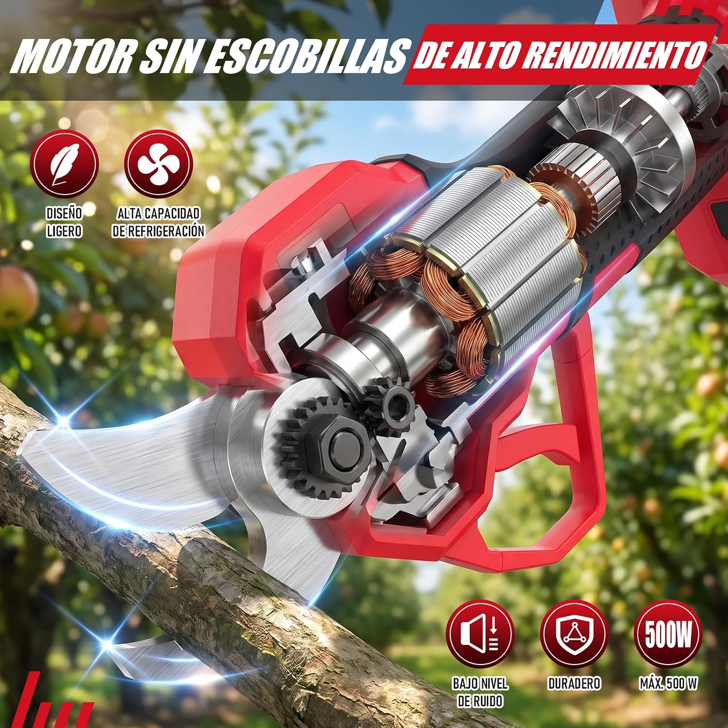 HYCHIKA Forbici Potatura 21V 30 mm SK5 2 Batterie