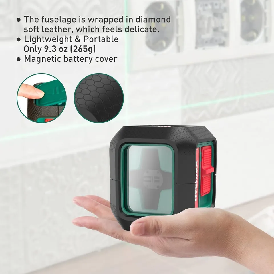 HYCHIKA Livella Laser Verde a Croce Autolivellante 15m