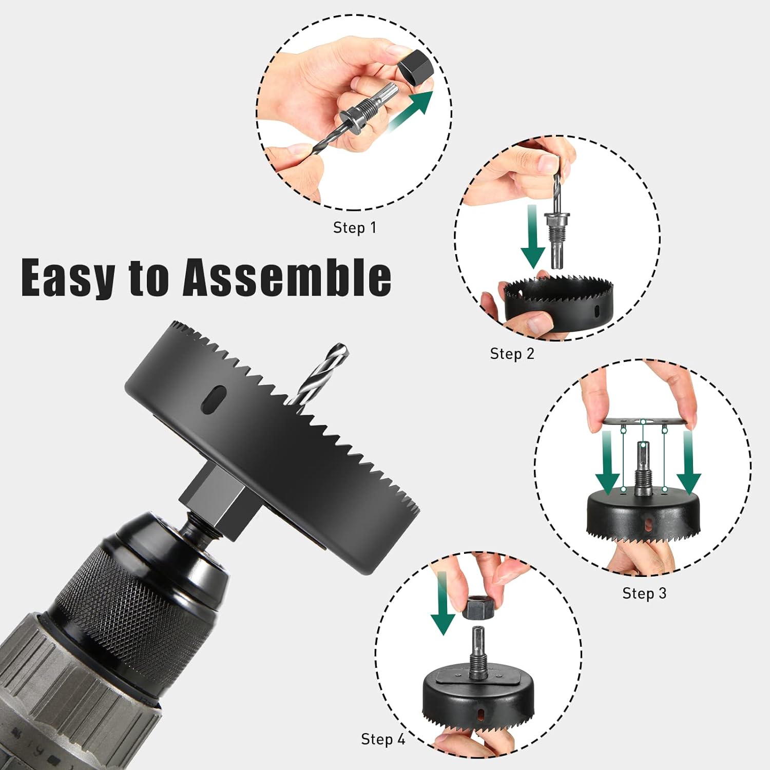 HYCHIKA Hole Saws Set Seghe a Tazza 19 Pezzi 19-127mm