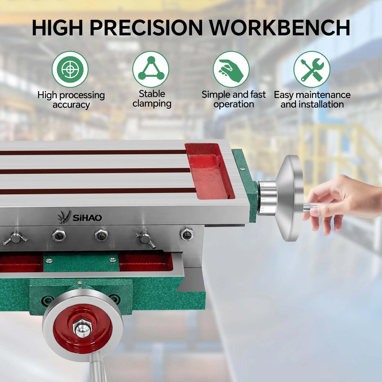 Sihao Rotary Table tavola a croce fresatura 450x170 mm ghisa